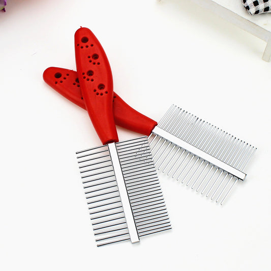 Double Row Pet Comb with Sparse and Dense Tooth for Painless Grooming