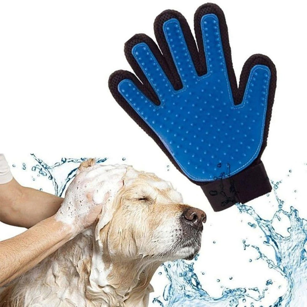 2-in-1 Pet Grooming & Deshedding Gloves for Cleaning & Massage