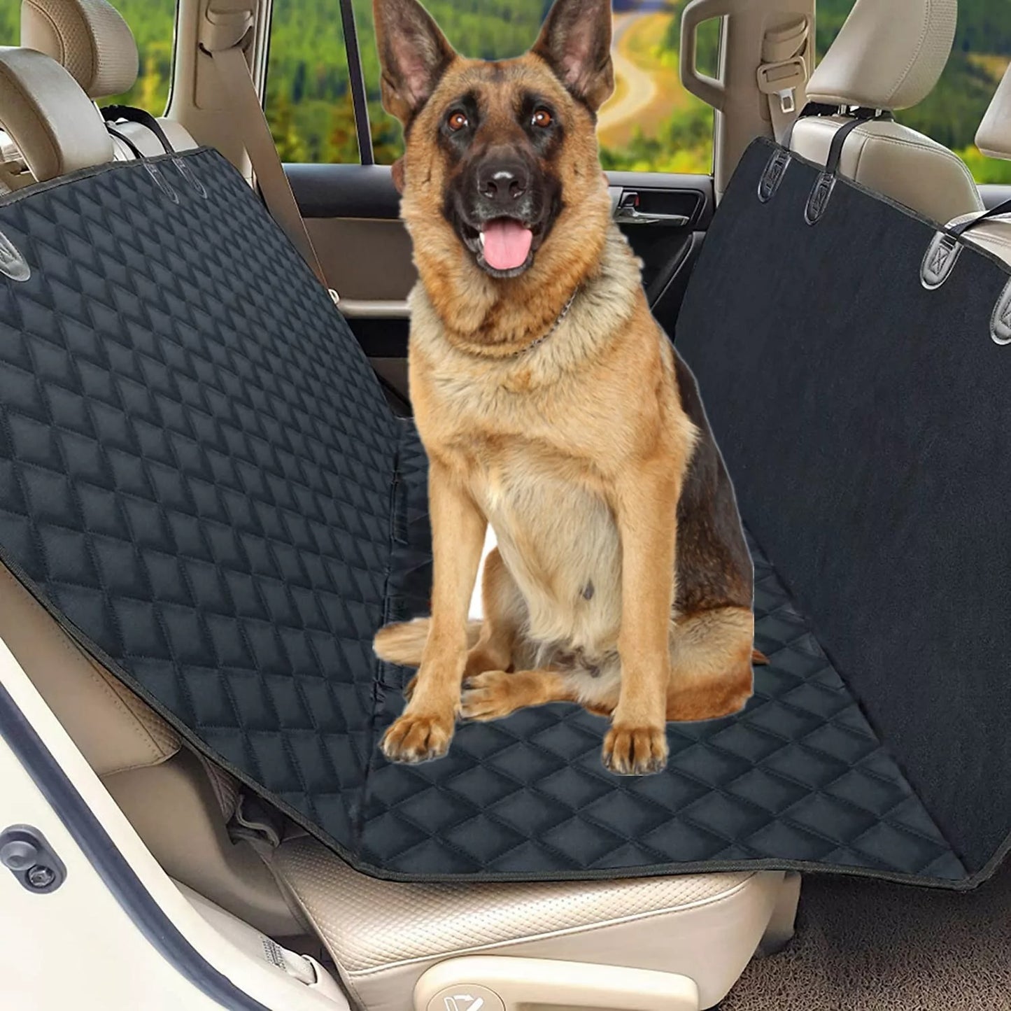 Vehicle Back Seat Protector Cover for Pets - Padded, Waterproof & Machine Washable