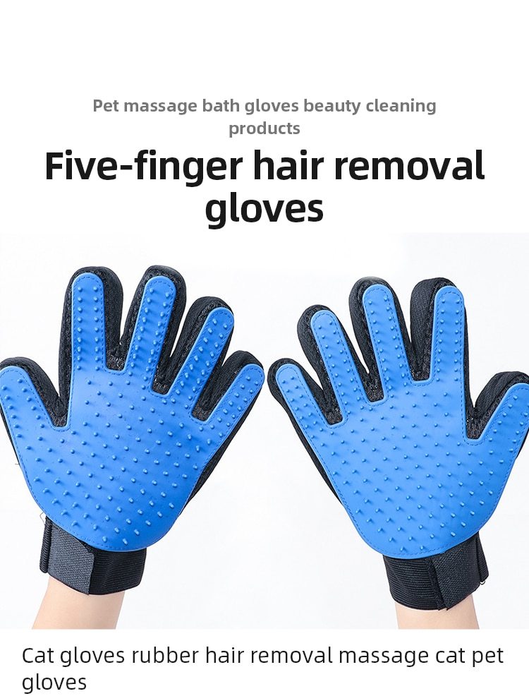 2-in-1 Pet Grooming & Deshedding Gloves for Cleaning & Massage