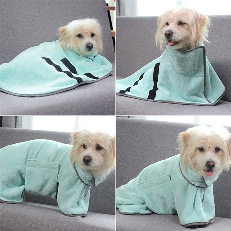 2-In-1 Microfiber Quick-dry Pet Absorbent Bathrobe & Warm Coat For Pets