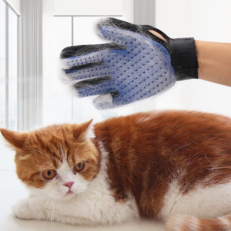 2-in-1 Pet Grooming & Deshedding Gloves for Cleaning & Massage