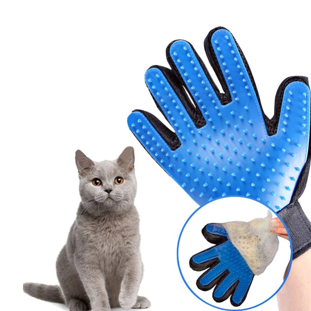 2-in-1 Pet Grooming & Deshedding Gloves for Cleaning & Massage