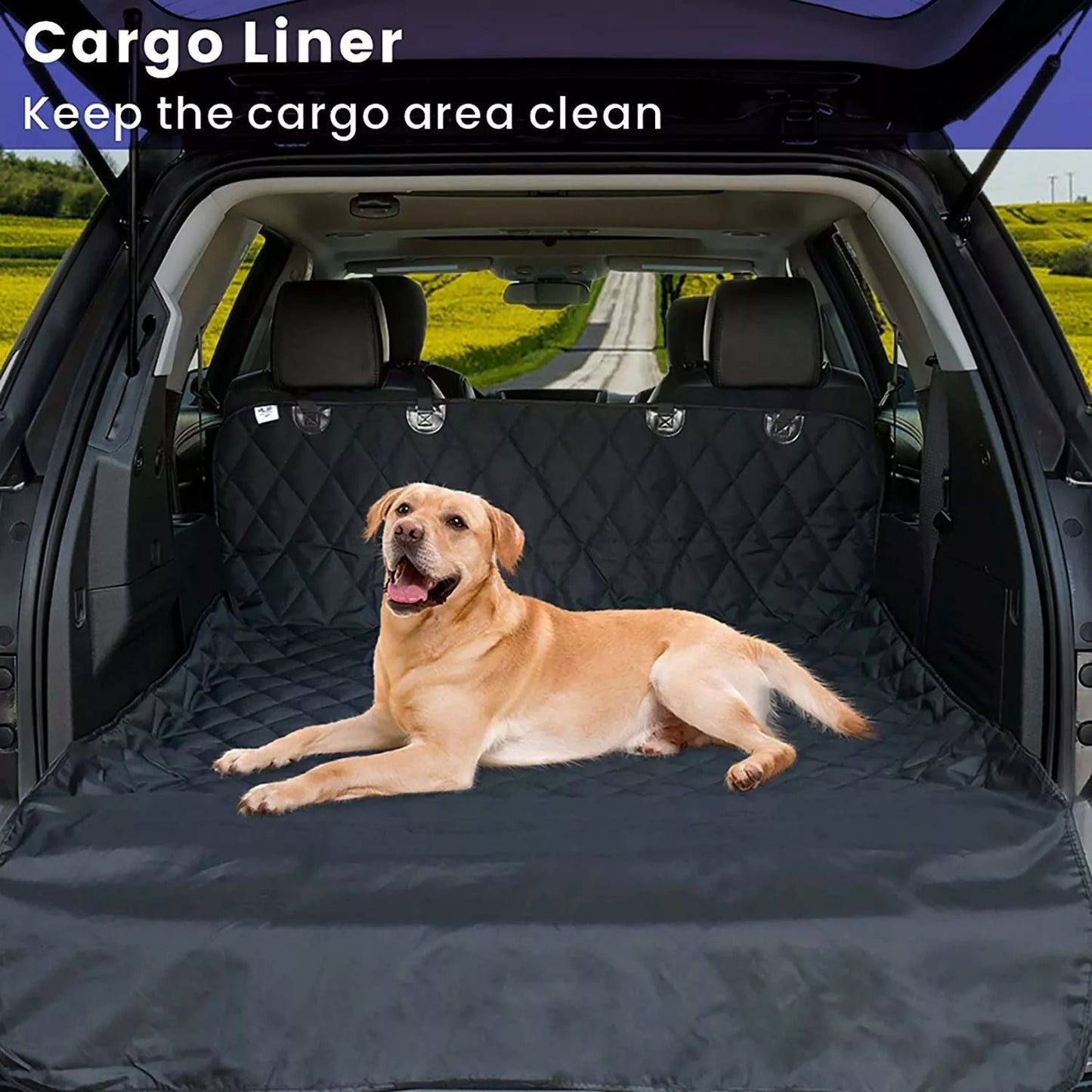 Vehicle Back Seat Protector Cover for Pets - Padded, Waterproof & Machine Washable